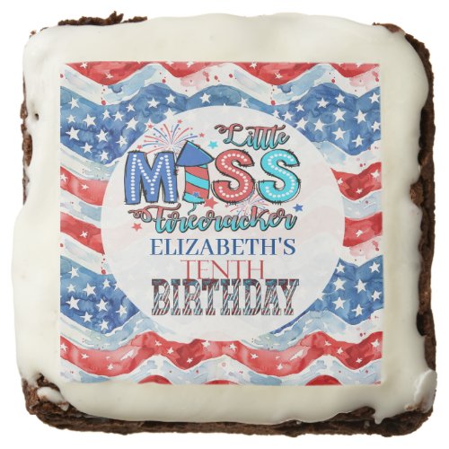 Lil Miss Firecracker 10th Birthday Brownie