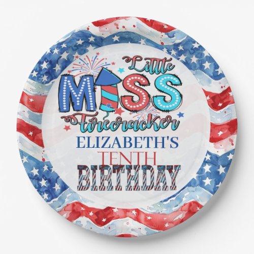 Lil Miss Firecracker 10th Birthday Paper Plates