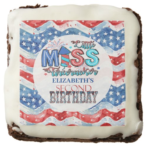 Lil Miss Firecracker 2nd Birthday Brownie