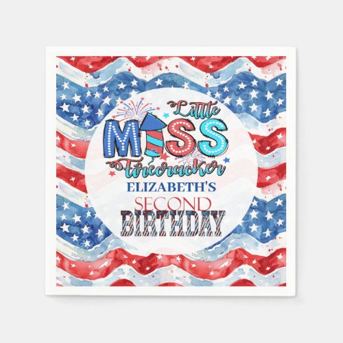 Lil Miss Firecracker 2nd Birthday Napkins