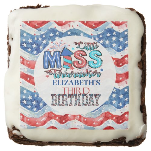 Lil Miss Firecracker 3rd Birthday Brownie