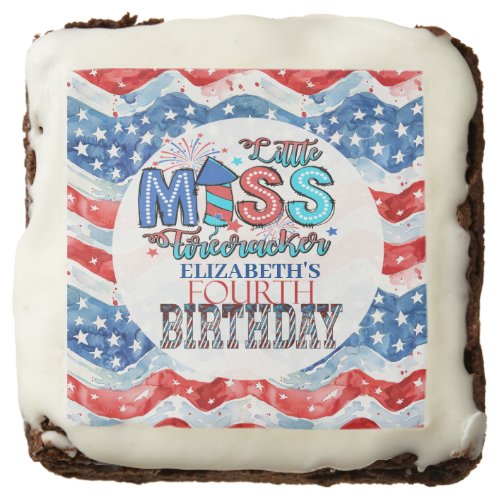 Lil Miss Firecracker 4th Birthday Brownie