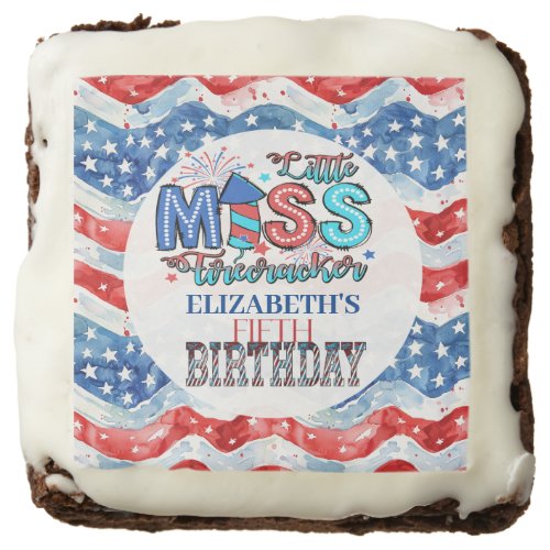 Lil Miss Firecracker 5th Birthday Brownie