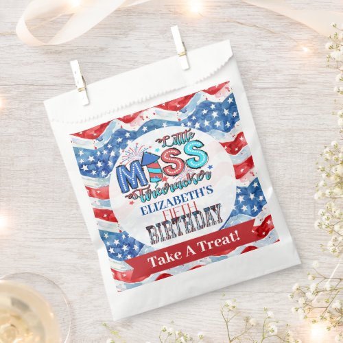 Lil Miss Firecracker 5th Birthday Favor Bag