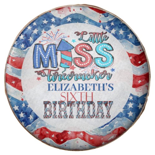 Lil Miss Firecracker 6th Birthday Chocolate Covered Oreo