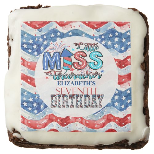 Lil Miss Firecracker 7th Birthday Brownie