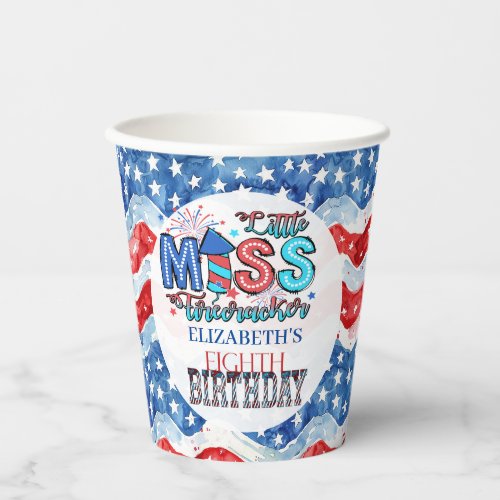 Lil Miss Firecracker 8th Birthday Paper Cups