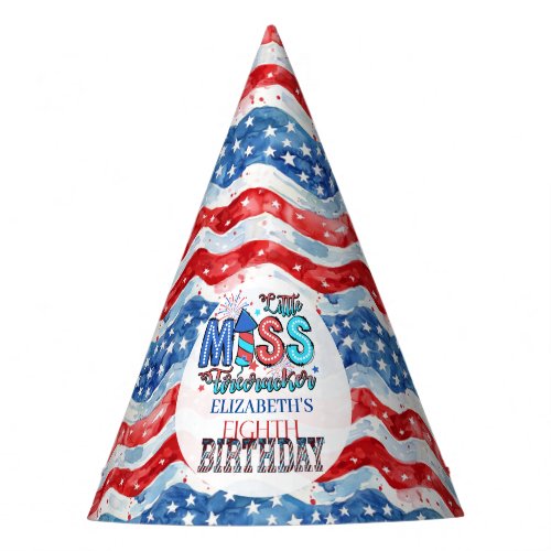 Lil Miss Firecracker 8th Birthday Party Hat