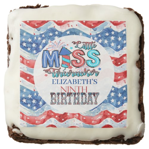 Lil Miss Firecracker 9th Birthday Brownie