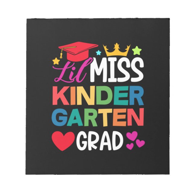 Lil Miss Kindergarten Grad Prek Graduation Notepad (Front)