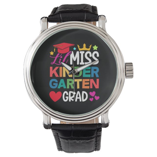 Lil Miss Kindergarten Grad Prek Graduation Watch (Front)