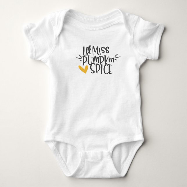 Lil Miss Pumkin Spice - Cute Thanksgiving Baby Bodysuit (Front)