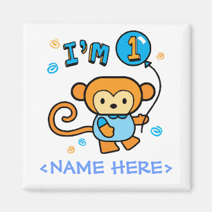 Lil Monkey 1st Birthday Magnet