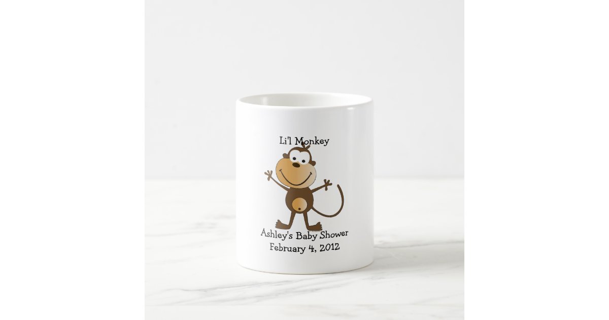 Li L Monkey Baby Shower Favor Mug Zazzle Com