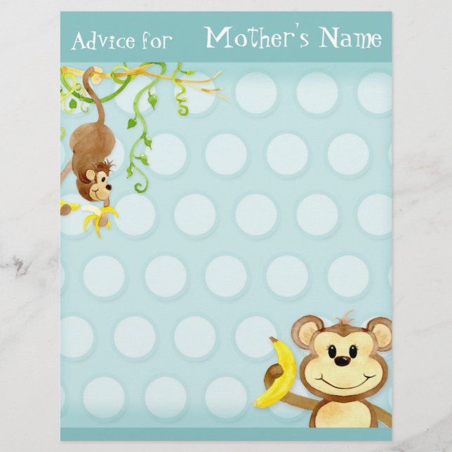 Lil Monkey, Boy Baby Shower Advice (Front)
