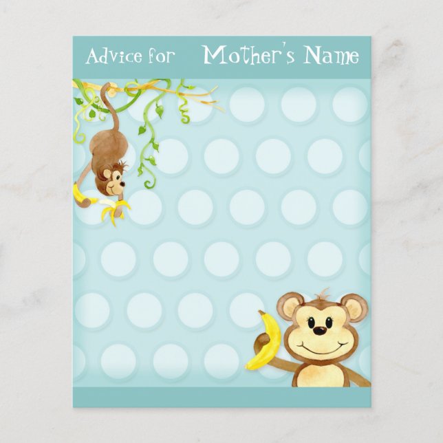 Lil Monkey, Boy Baby Shower Advice (Front)