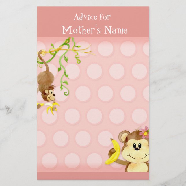 Lil Monkey, Girl Baby Shower Advice (Front)