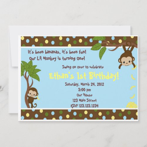 Lil Monkey Personalized Invitation