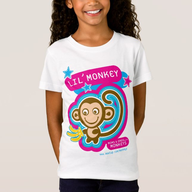 Lil' monkey-kids pink T-Shirt (Front)