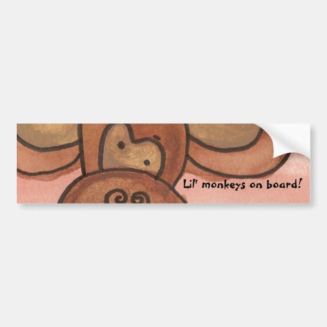 Lil' monkeys on board! bumper sticker (Front)
