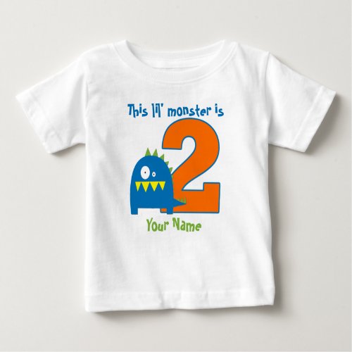 Lil Monster 2nd Birthday Personalized Shirt