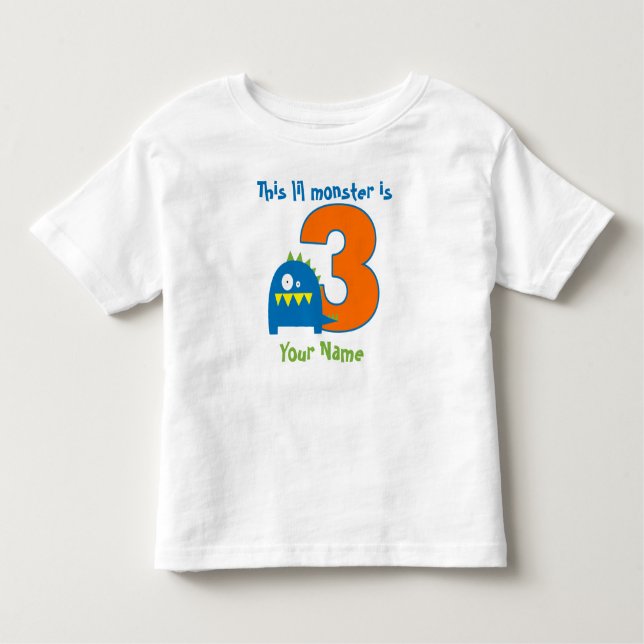 Lil Monster 3rd Birthday Personalized T-shirt (Front)