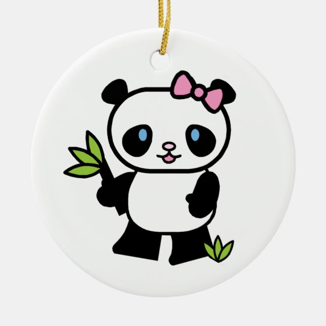 Lil Panda Girl Ceramic Ornament (Front)