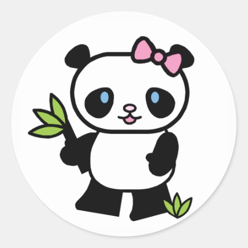 Lil Panda Girl Classic Round Sticker