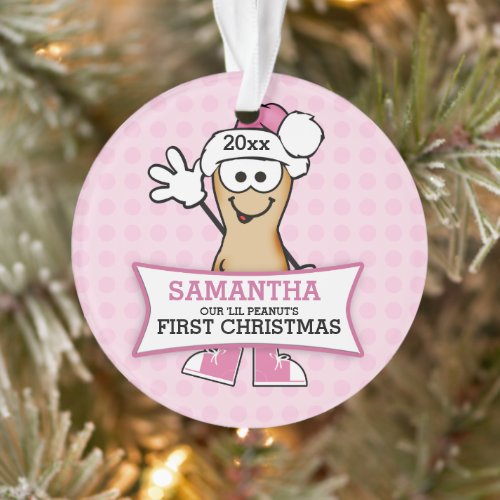 Lil Peanut pink Babys 1st Christmas Ornament