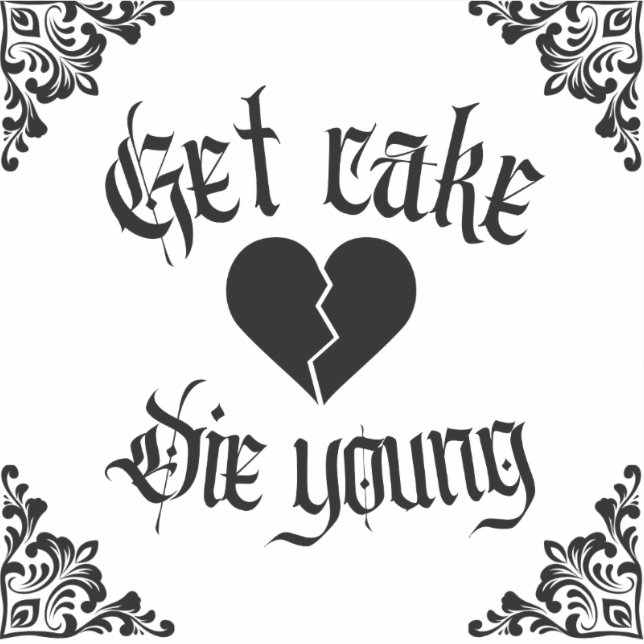 Lil peep design get cake die young broken heart sticker Zazzle