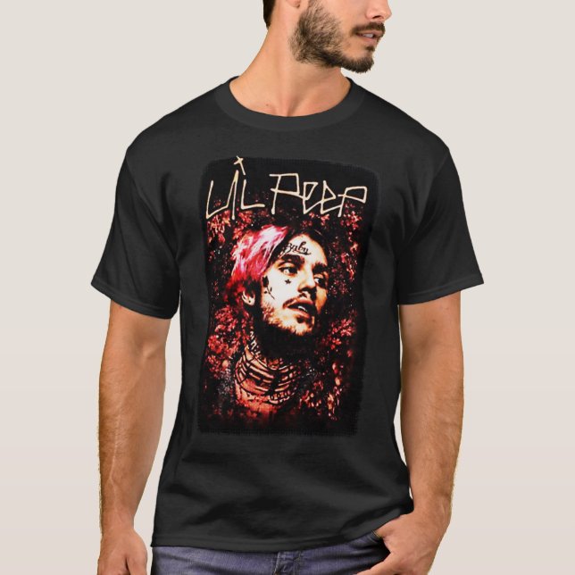Lil Peep Floral Portrait Essential  T-Shirt (Front)