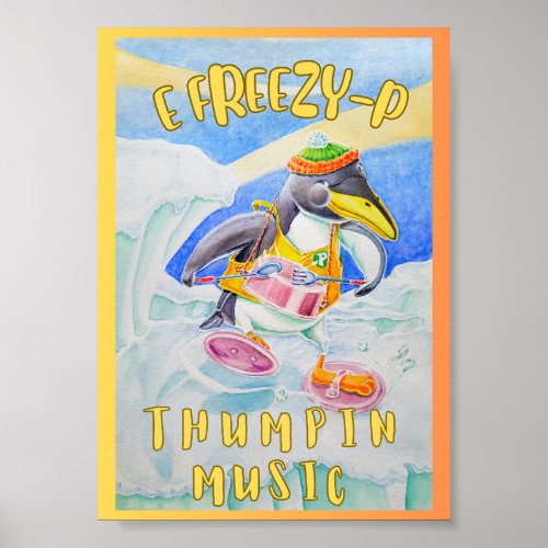 Lil Penguin on drums and Cymbals Poster