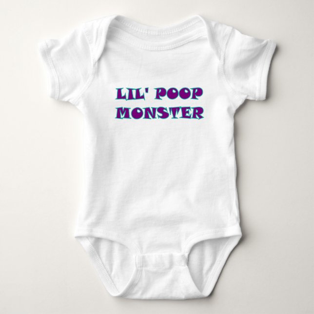 Lil' Poop Monster, Lil Kids Collection Baby Bodysuit (Front)