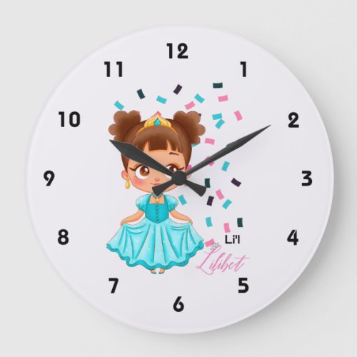 LiL Princess LILIBET Turquoise Pretty Girly Gift Large Clock