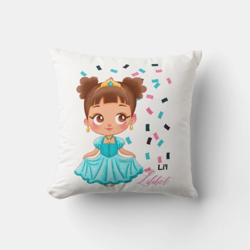LiL Princess LILIBET Turquoise Pretty Girly Gift Throw Pillow