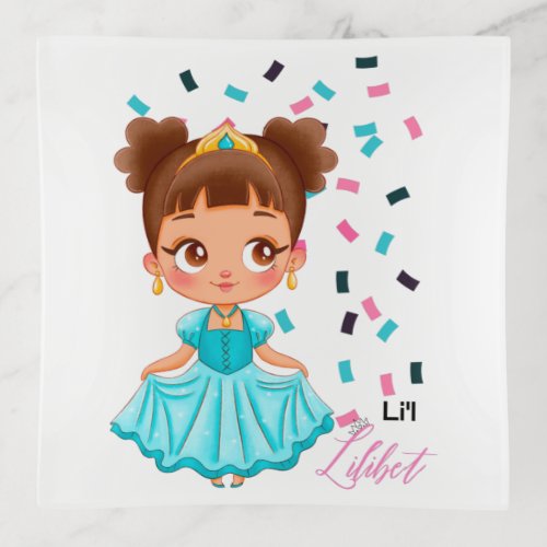 LiL Princess LILIBET Turquoise Pretty Girly Gift Trinket Tray