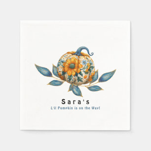 L'il Pumpkin on the Way Colorful Baby Shower II Napkins