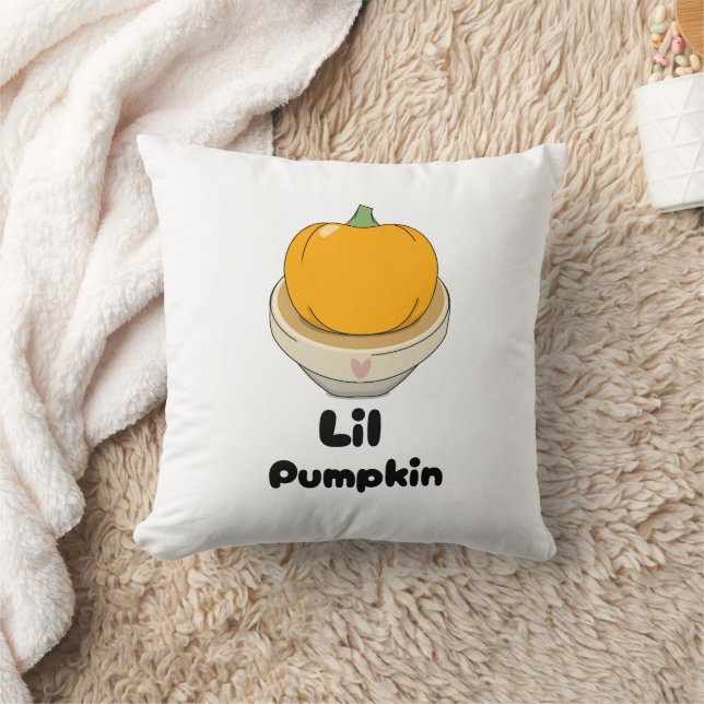 Lil Pumpkin Throw Pillow (Blanket)
