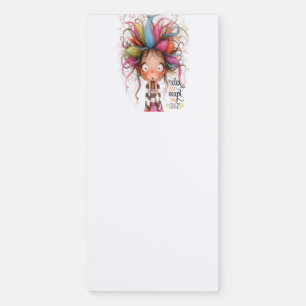 Lil Quirky Girl Relax Magnetic Notepad
