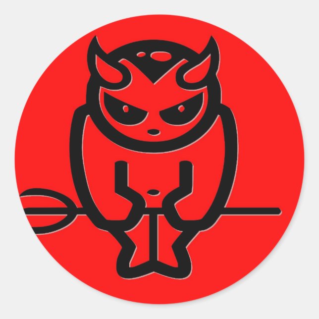 Lil' Red Devil Classic Round Sticker (Front)