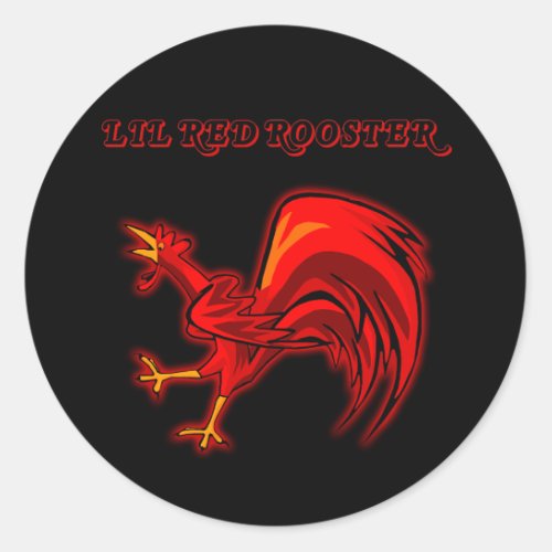 Lil Red Rooster Classic Round Sticker