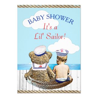 Lil' Sailor Boy's Baby Shower Invitation