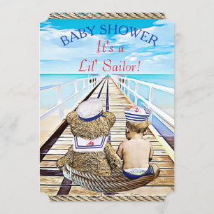 Lil' Sailor Boy's Baby Shower Invitation