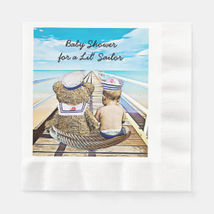 Lil' Sailor, Its a Boy, Nautical Baby Shower Napkins