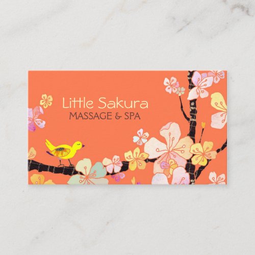Lil Sakura Bird Massage  Spa Appointment Cards