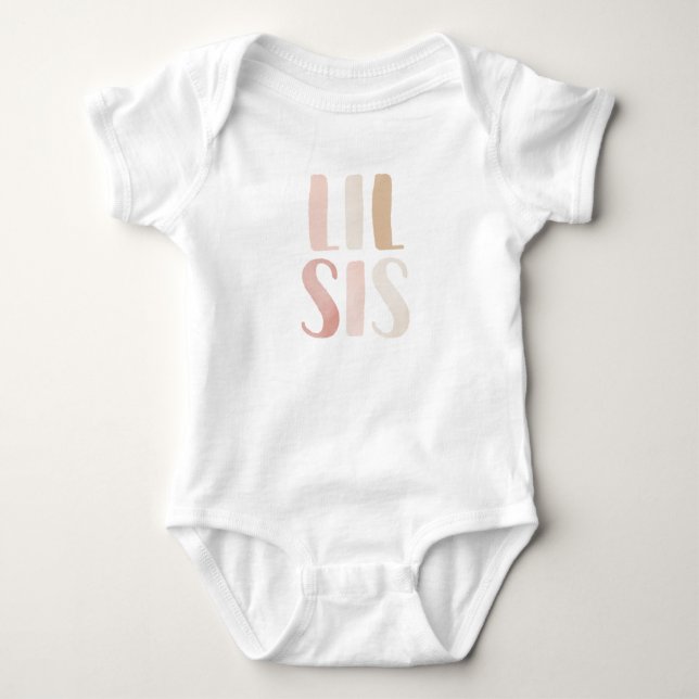 Lil Sis Baby Sister Girl Baby Bodysuit (Front)