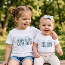 LIL SIS Blue Heart Siblings Matching Family
