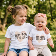 LIL SIS Blush Heart Siblings Matching Family