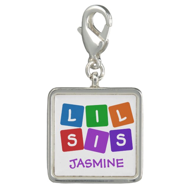 Lil Sis custom name charm / bracelet (Front)