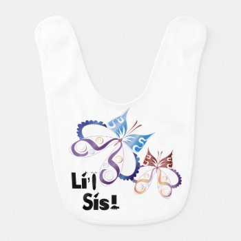 "li'l Sis" Fantasy Butterflies Reversible Bib by LilithDeAnu at Zazzle